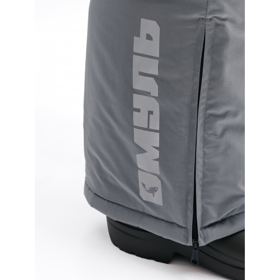 Зимний полукомбинезон для рыбалки "Омуль", серый/черный Зимний полукомбинезон для рыбалки "Омуль", серый/черный